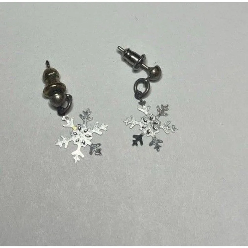 Snow Flake Dangle Stud Earrings
